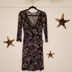 Evan-picone print pullover v-neck dress